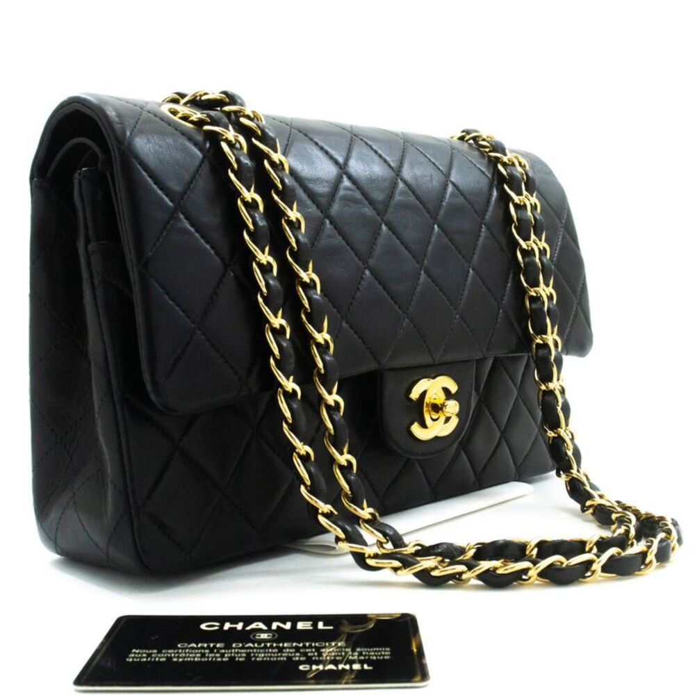 Chanel Classic Bowler Quilted Caviar Black Leather Handbag